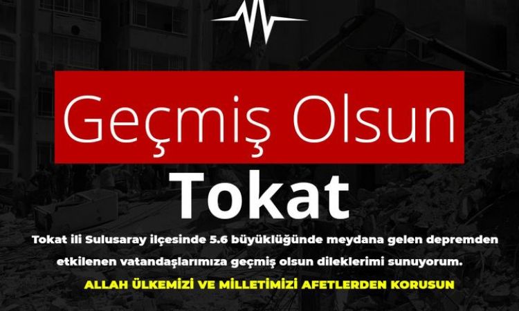 Tokat Ili Sulusaray Ilçesinde 5.6 Büyüklüğünde Mey...